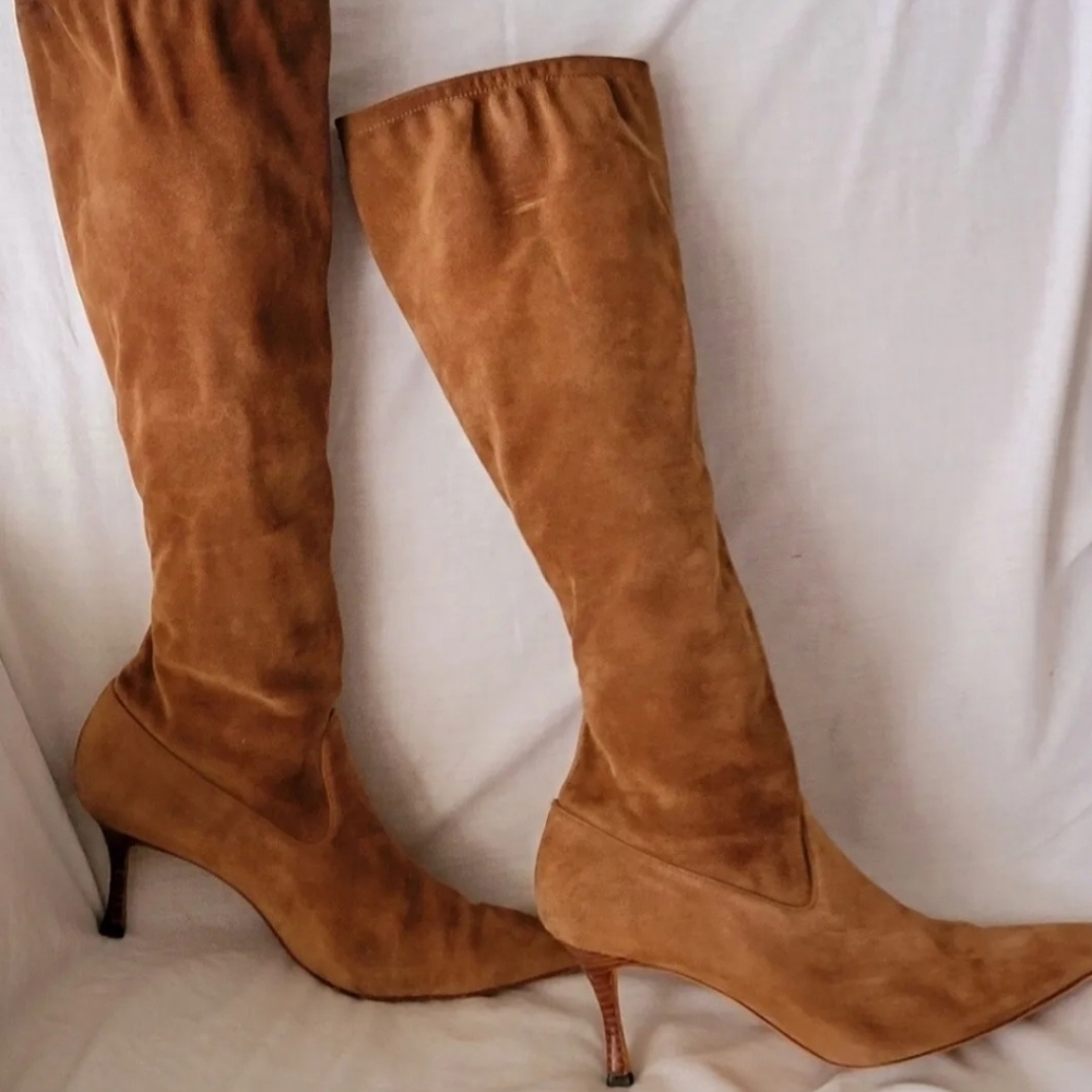 Manolo Blahnik Sz 38 1/2 Fall/Winter Suede Brown boots